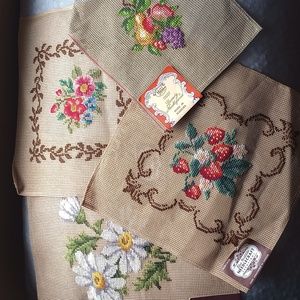 5 Antique needlepoint samplers ~ Heritage Embroidery ~Hand made Portugal